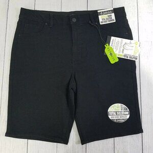 D. Jeans High Waist Bermuda Shorts Womens Size 16 - Black